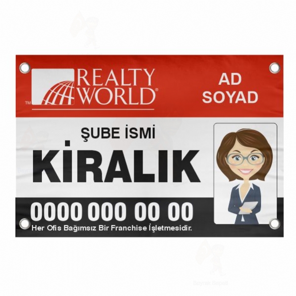 80x120 Vinil Branda Kiralk Realty World Afii Uzun mrl