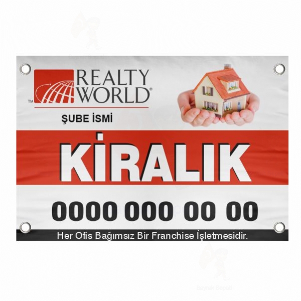 80x150 Vinil Branda Kiralk Realty World Afii