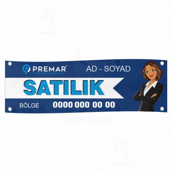 80x500 Vinil Branda Satlk Premar Gayrimenkul Afileri