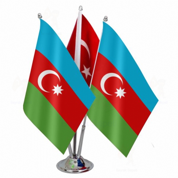 Azerbaycan 3 L Masa Bayraklar