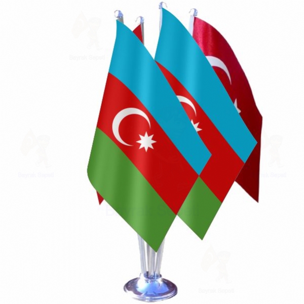 Azerbaycan 4 L Masa Bayraklar