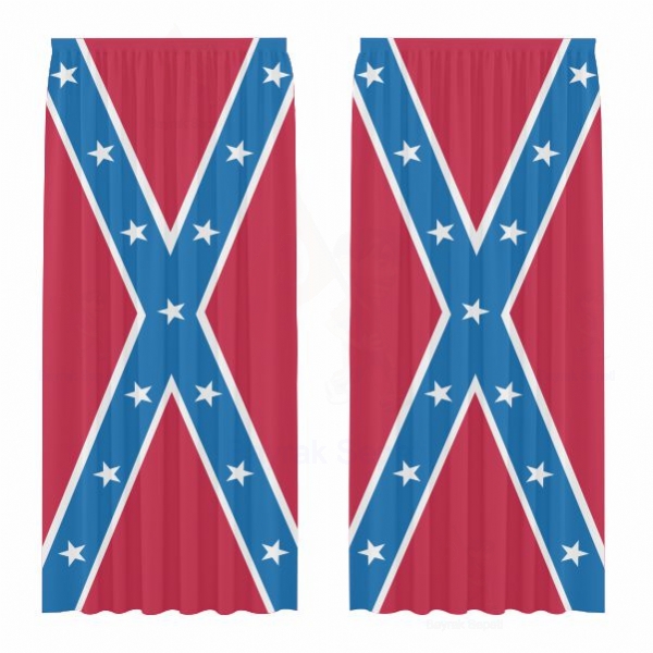 Confederate States Of America Amerika Konfedere Devletleri Gnelik Saten Perde Tasarm