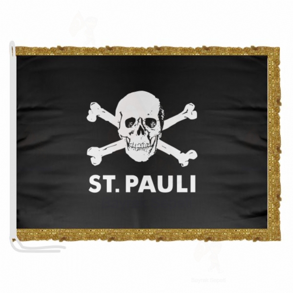 FC St Pauli Skull And Crossbones Saten Kuma Makam Bayra