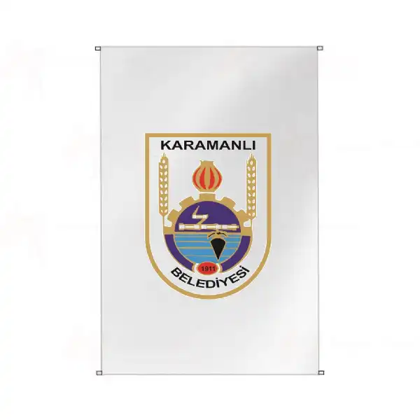 Karamanl Belediyesi Bina Cephesi Bayraklar