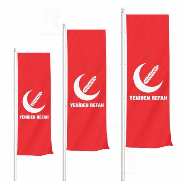 Krmz Yeniden Refah Partisi Dikey Gnder Bayraklar lleri