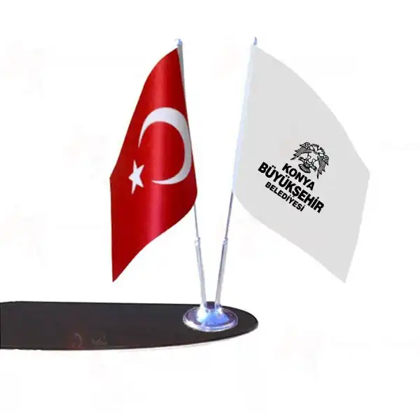 Konya Bykehir Belediyesi 2 Li Masa Bayraklar