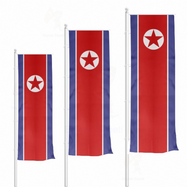Kuzey Kore Dikey Gnder Bayraklar