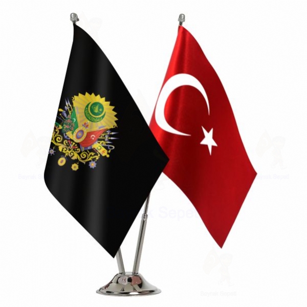 Osmanl Armas Siyah 2 Li Masa Bayraklar