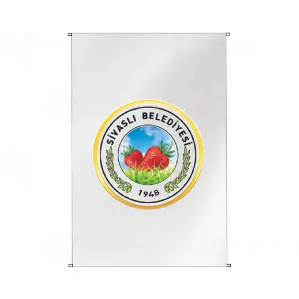 Sivasl Belediyesi Bina Cephesi Bayraklar