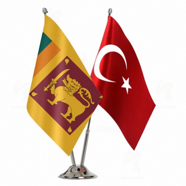 Sri Lanka 2 Li Masa Bayraklar