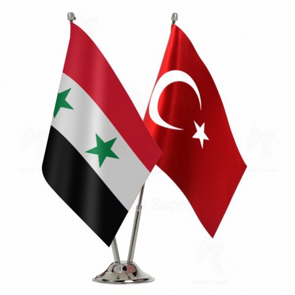 Suriye 2 Li Masa Bayraklar