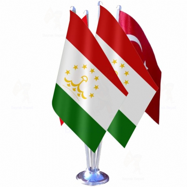 Tacikistan 4 L Masa Bayraklar