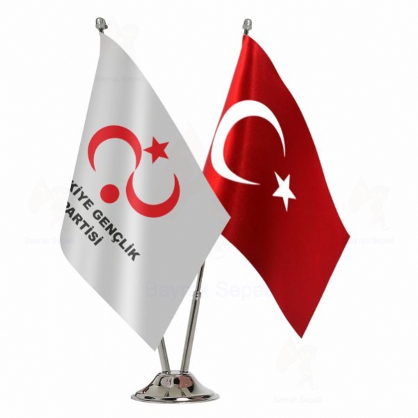 Trkiye Genlik Partisi 2 Li Masa Bayraklar
