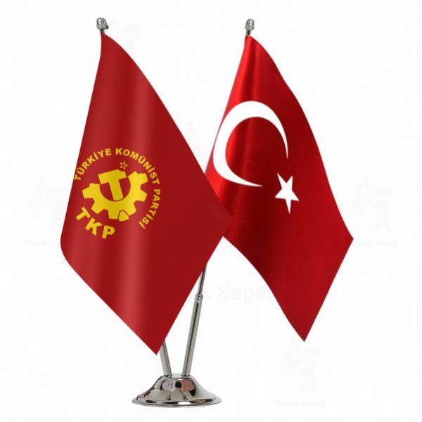 Trkiye Komnist Partisi 2 Li Masa Bayraklar