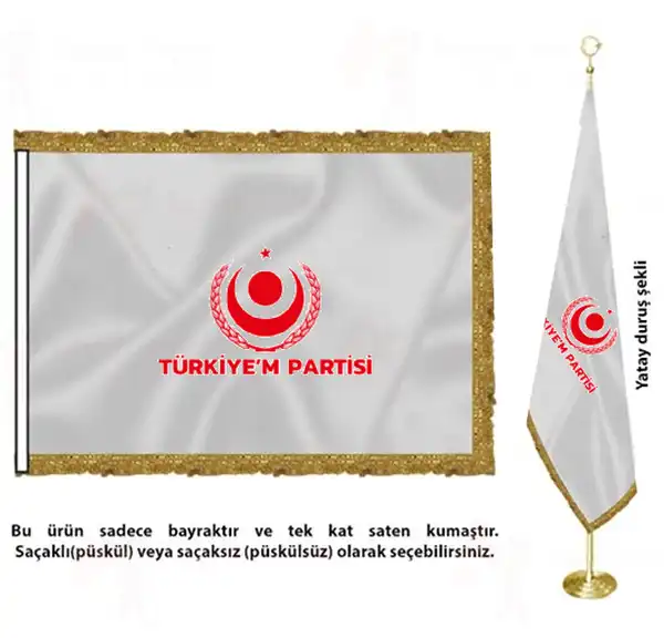 Trkiyem Partisi Saten Kuma Makam Bayra
