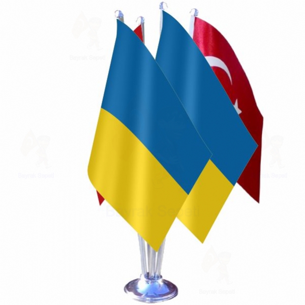 Ukrayna 4 L Masa Bayraklar