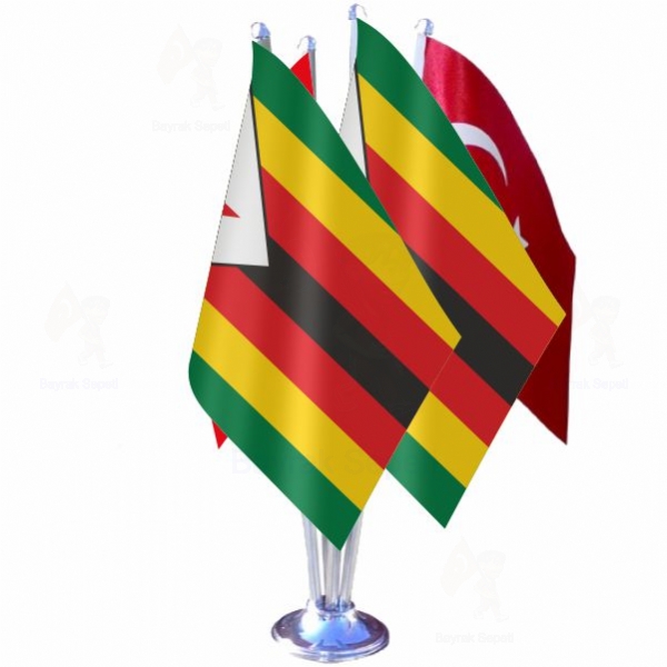 Zimbabve 4 L Masa Bayraklar
