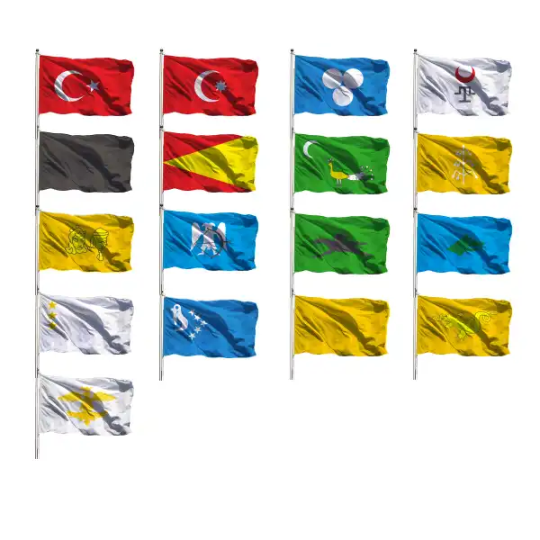 Tarihteki 16 Trk Devleti simleri ve Bayraklar