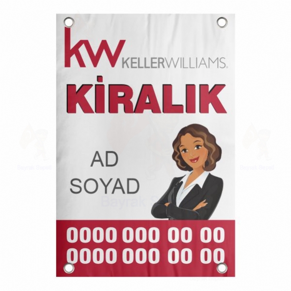 40x60 Vinil Branda Kiralk KW Keller Williams Afii imalat Sat