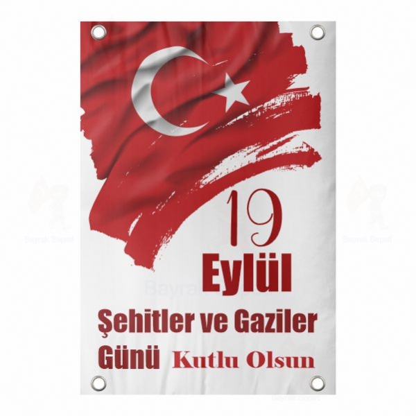 50x70 Vinil Branda 19 Eylül Şehitler ve Gaziler Günü Afişi