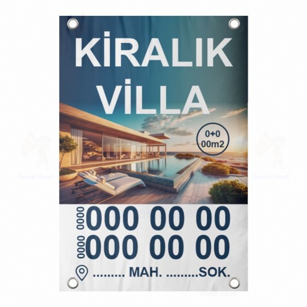 50x70 Vinil Branda Kiralık Villa Afişi