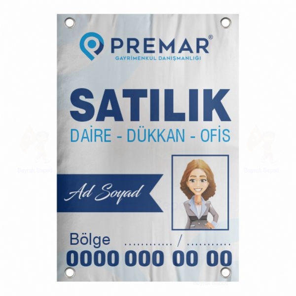 65x100 Vinil Branda Satlk Premar Gayrimenkul Afii