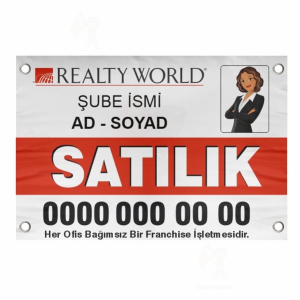 Kaliteli 65x100 Vinil Branda Satlk Realty World Afii Fiyat