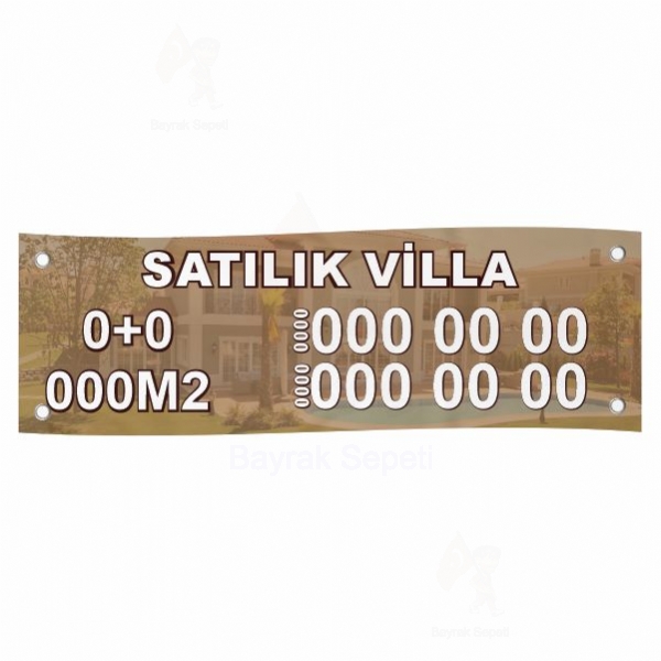 80x200 Vinil Branda Satılık Villa Afişleri