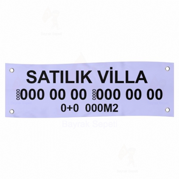 80x300 Vinil Branda Satılık Villa Afişleri
