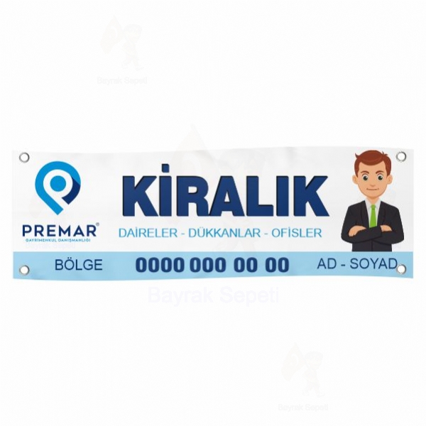 80x400 Vinil Branda Kiralk Premar Gayrimenkul Afileri