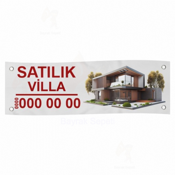 80x400 Vinil Branda Satılık Villa Afişleri