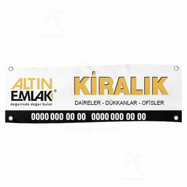 80x500 Vinil Branda Kiralk Altn Emlak Afileri Modelleri zellikleri