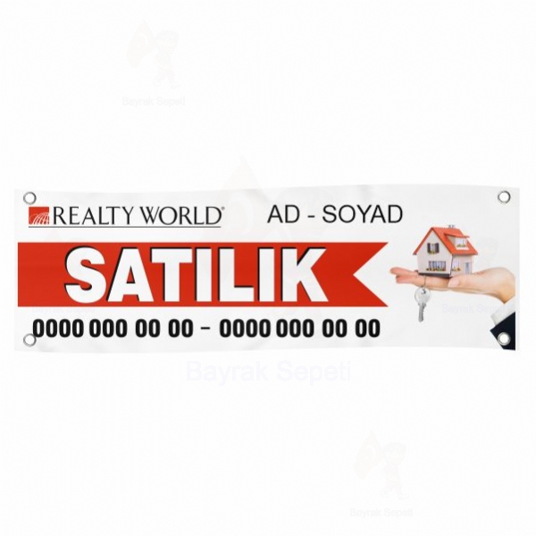 80x600 Vinil Branda Satlk Realty World Afileri