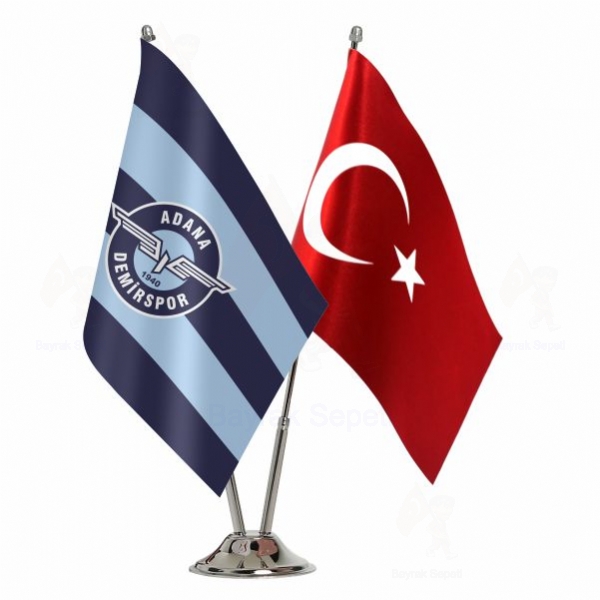 Adana Demirspor 2 Li Masa Bayrakları