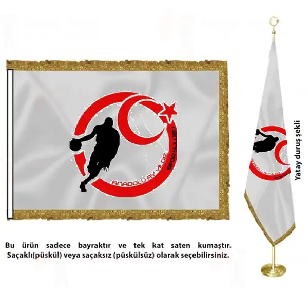 Anadolu Ay Yldz Spor Kulb Saten Kuma Makam Bayra Bul