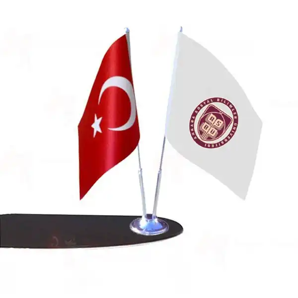Ankara Sosyal Bilimler niversitesi 2 Li Masa Bayraklar Tasarmlar