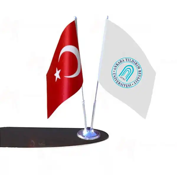 Ankara Yldrm Beyazt niversitesi 2 Li Masa Bayraklar