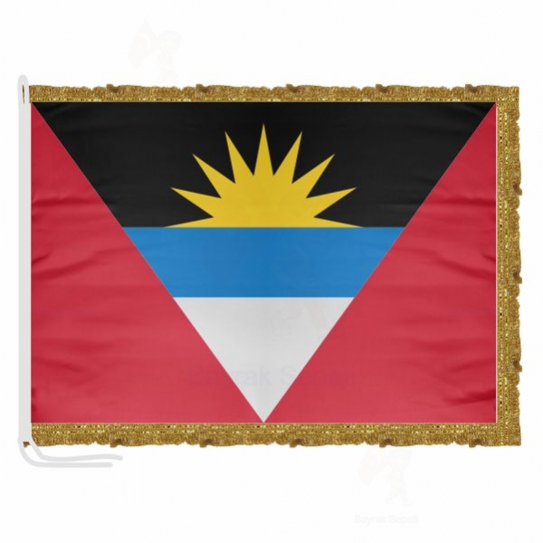 Antigua ve Barbuda Saten Kuma Makam Bayra Toptan Alm