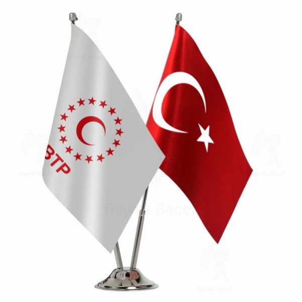 Bamsz Trkiye Partisi 2 Li Masa Bayraklar lleri