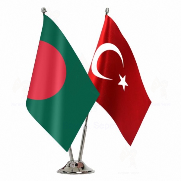 Banglade 2 Li Masa Bayraklar