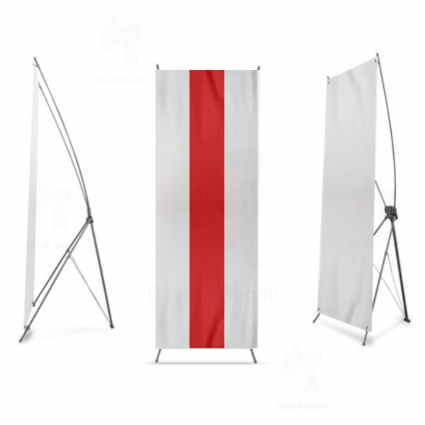 Beyaz Krmz Beyaz X Banner Bask