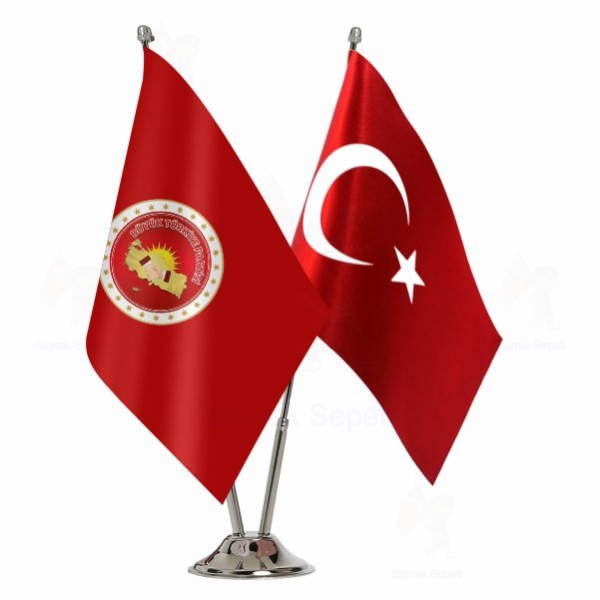 Byk Trkiye Partisi 2 Li Masa Bayraklar