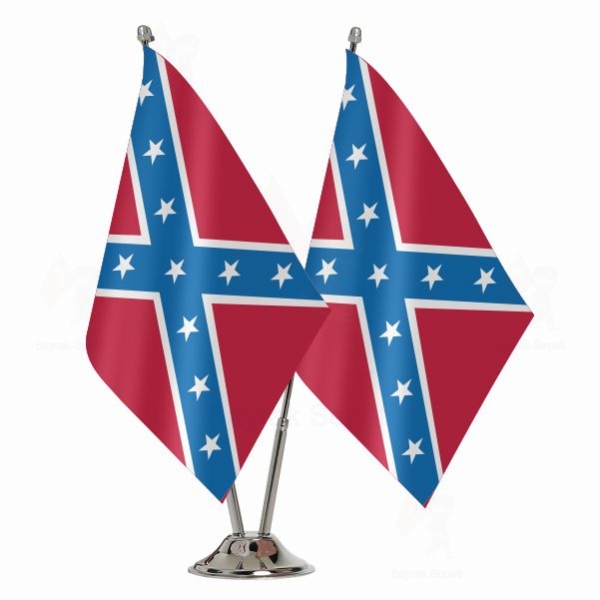 Confederate States Of America Amerika Konfedere Devletleri 2 Li Masa Bayra malatlar