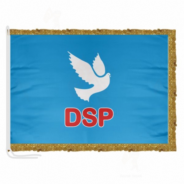 Demokratik Sol Parti Saten Kumaş Makam Bayrağı
