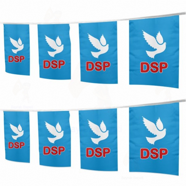 Demokratik Sol Parti İpe Dizili Süsleme Bayrakları