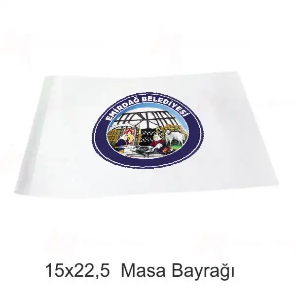 Emirda Belediyesi Masa Bayraklar