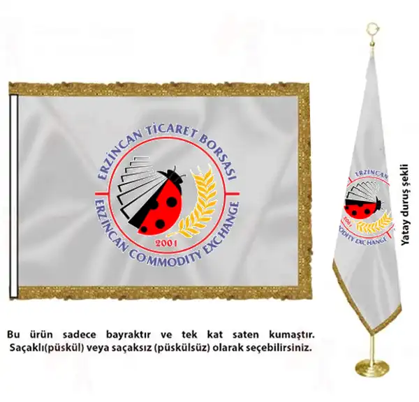 Erzincan Ticaret Borsası Saten Kumaş Makam Bayrağı