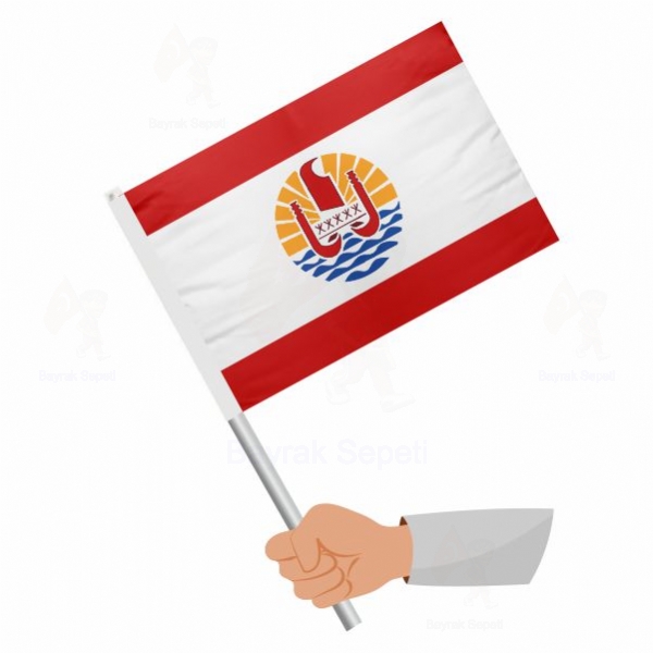 Fransız Polinezyası Sopalı Bayraklar