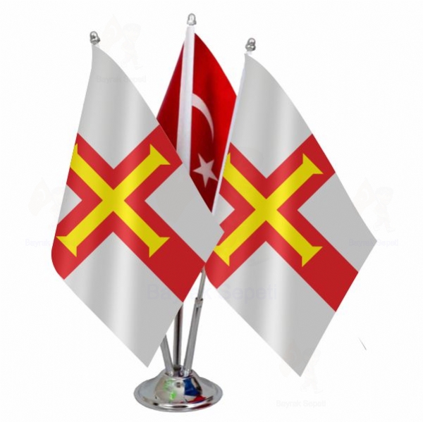 Guernsey 3 Lü Masa Bayrakları