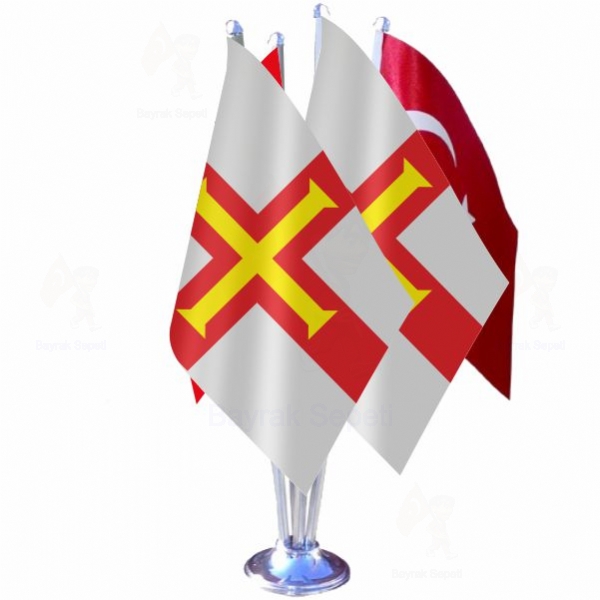 Guernsey 4 Lü Masa Bayrakları